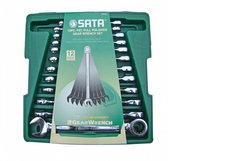 SATA плоскі гайкові ключі з механізмом хропіння комплект з 12 ел.