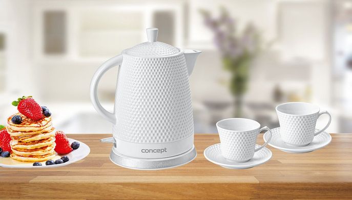 Керамічний електрочайник чайник Concept RK-0040 із двома чашками