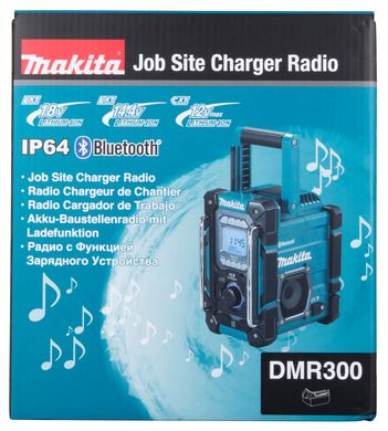Акумуляторний радіоприймач із вбудованим зарядним пристроєм MAKITA DMR300 BODY