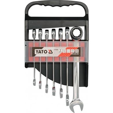 Набір ключів комбінованих з тріскачкою Yato YT-0208 10-19мм