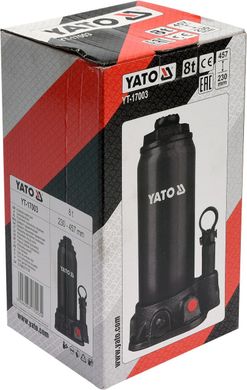 Гідравлічний домкрат для авто 8тонн Yato YT-17003